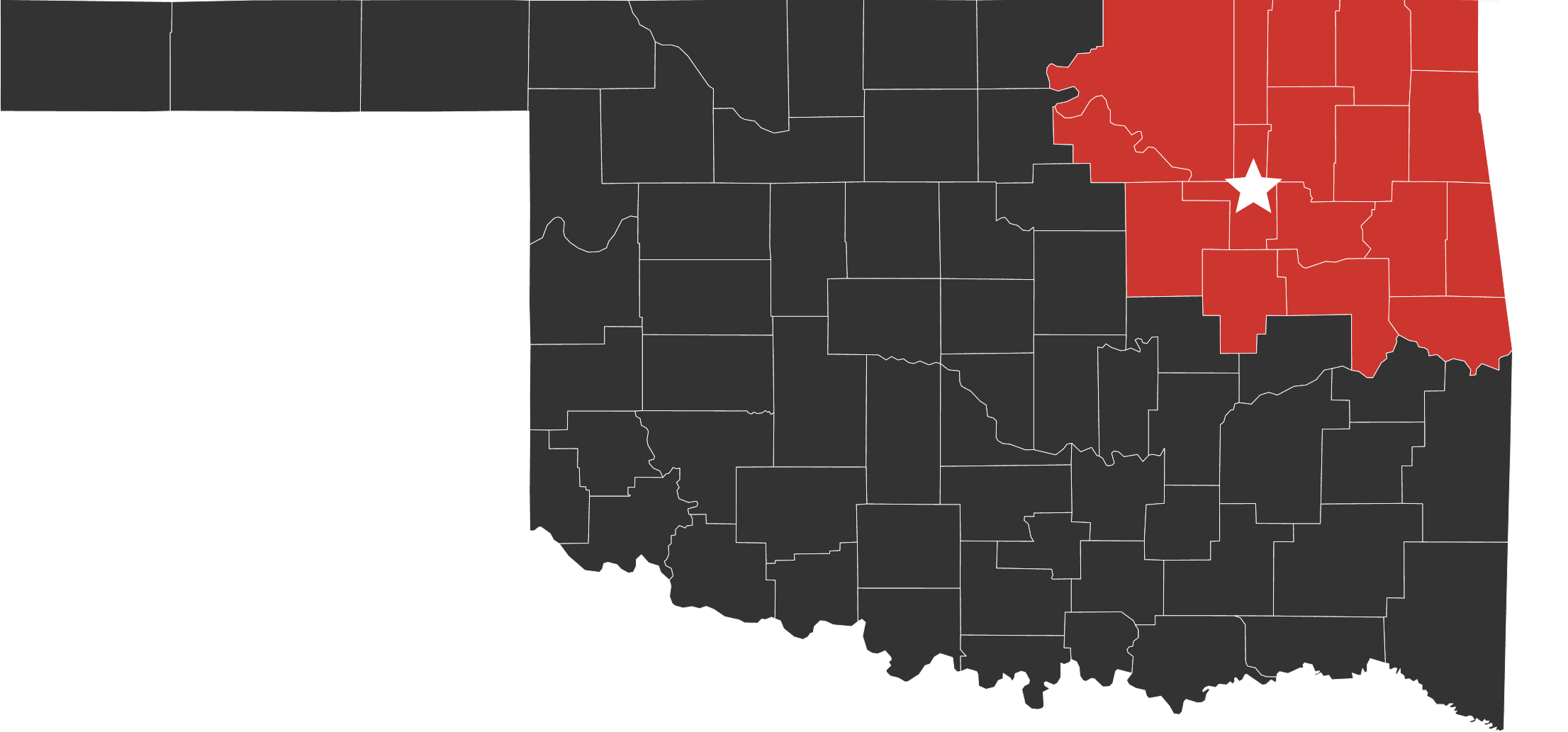 Allwine Service Area Map Northeast Oklahoma